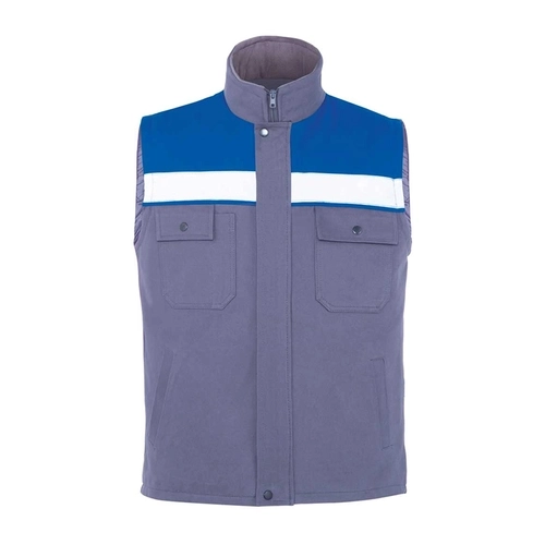 Gabardin Yelek Kışlık Gri - Saks Mavsi